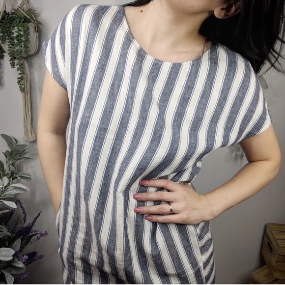 Madewell Stripe Play-Button Back Dress S - Picture 4 of 7